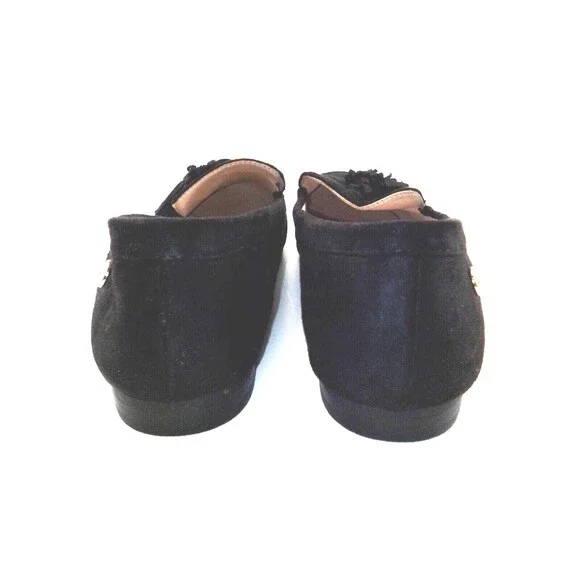 Tahari Girl Alessia Women's Tassel  Black Suede Loafers Size 9 - Picture 5 of 7